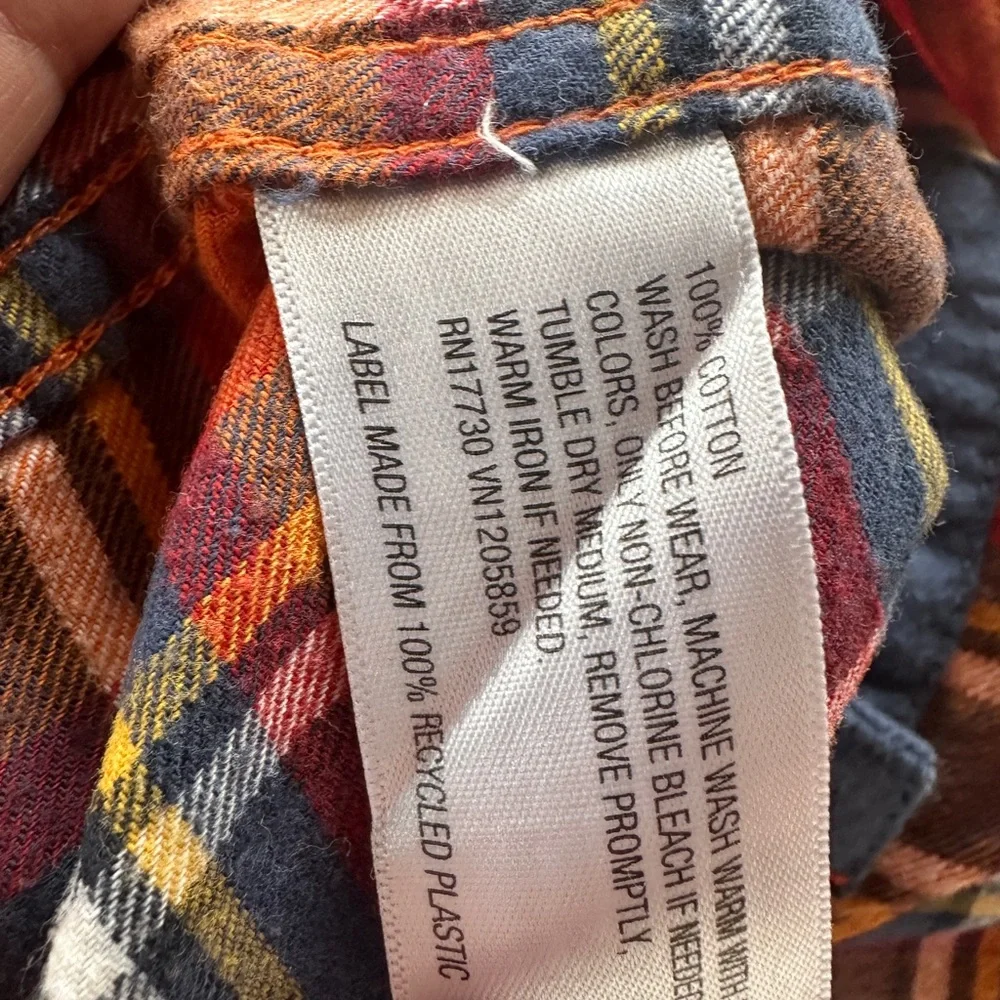 OshKosh B'gosh Plaid Flannel Shirt - Orange and Blue